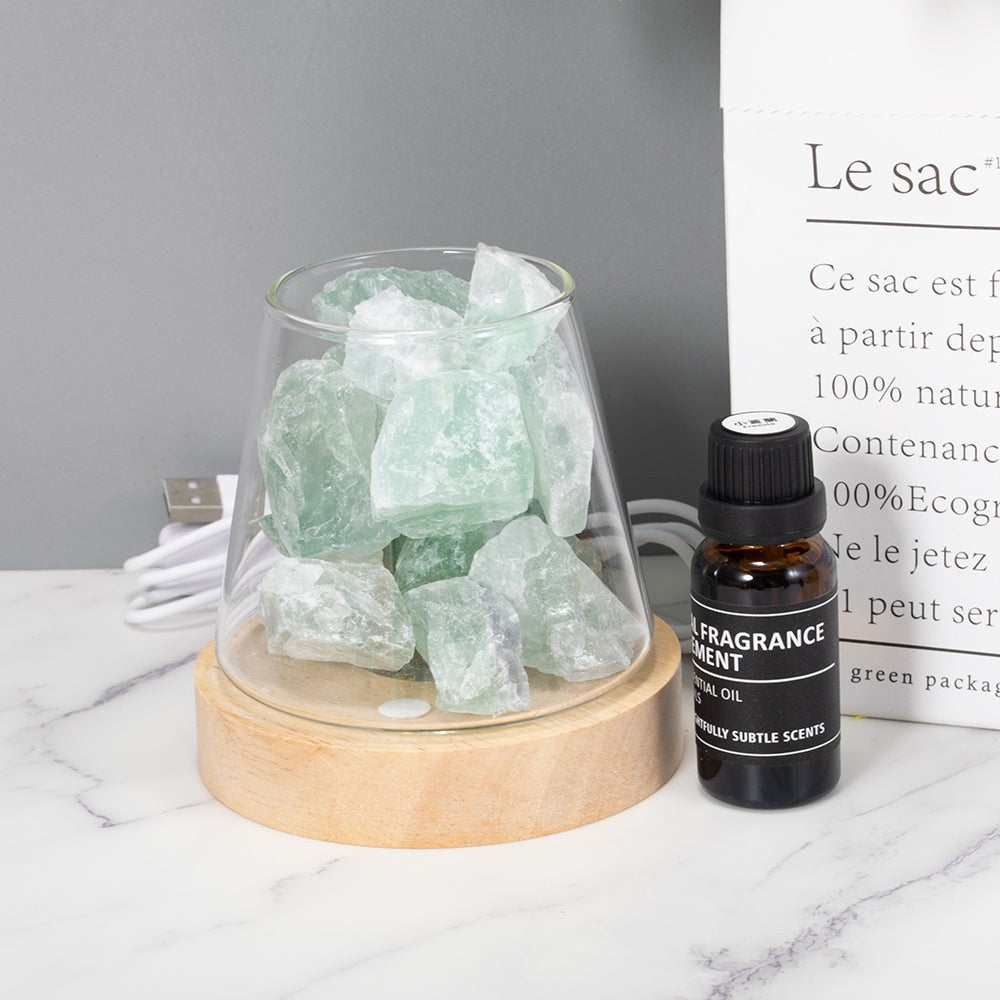 Raw Gemstone Essential Oil Diffuser With Light