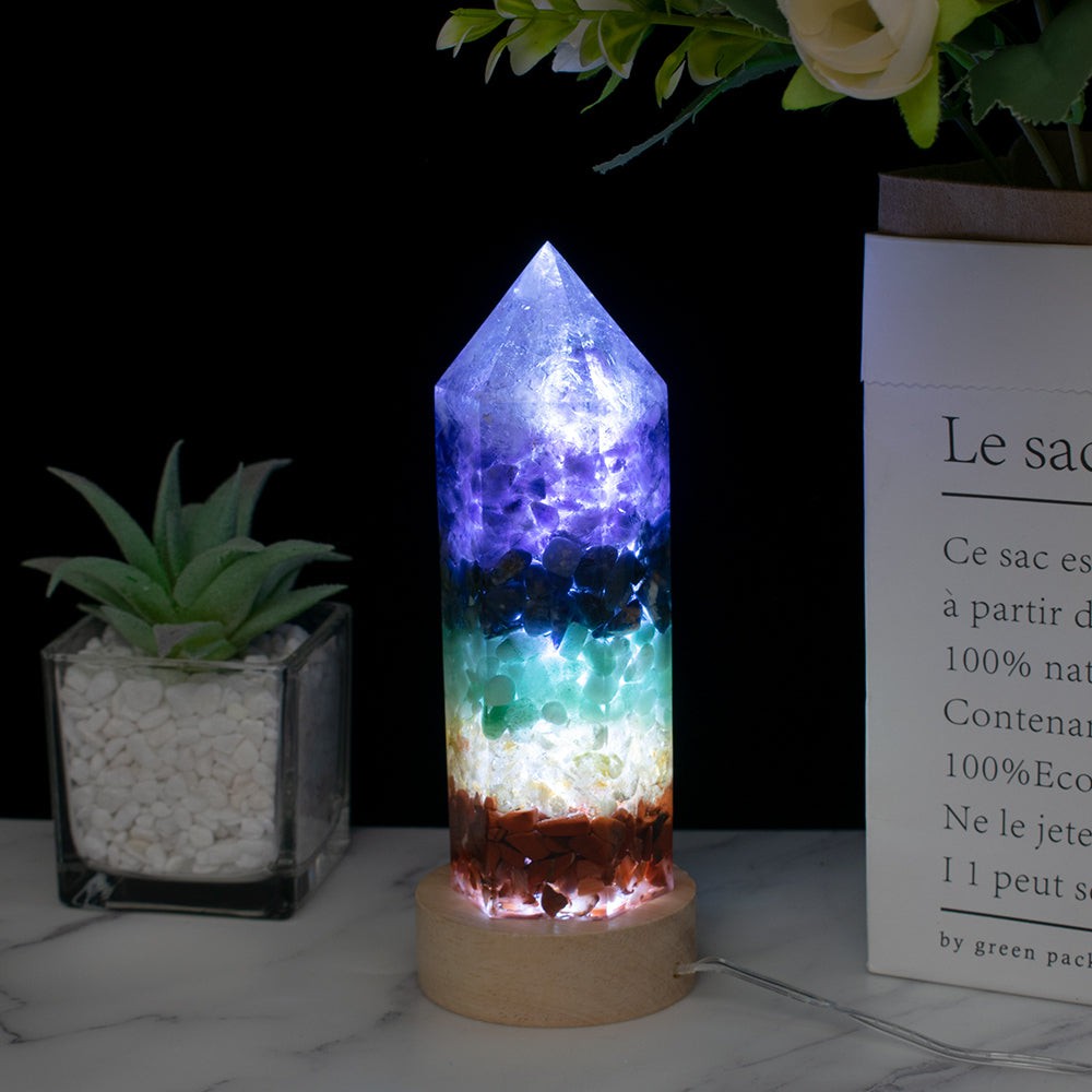 Chakra Crystals Energy Point Lamp