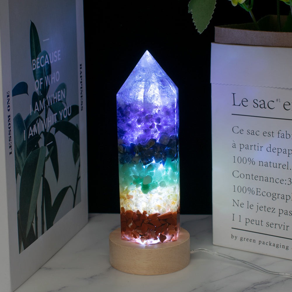 Chakra Crystals Energy Point Lamp