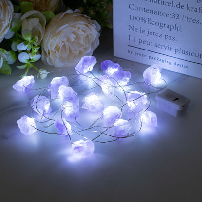 Natural Gemstone Festive String Light Decoration