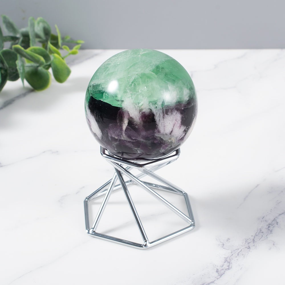Natural Feather Fluorite Crystal Sphere