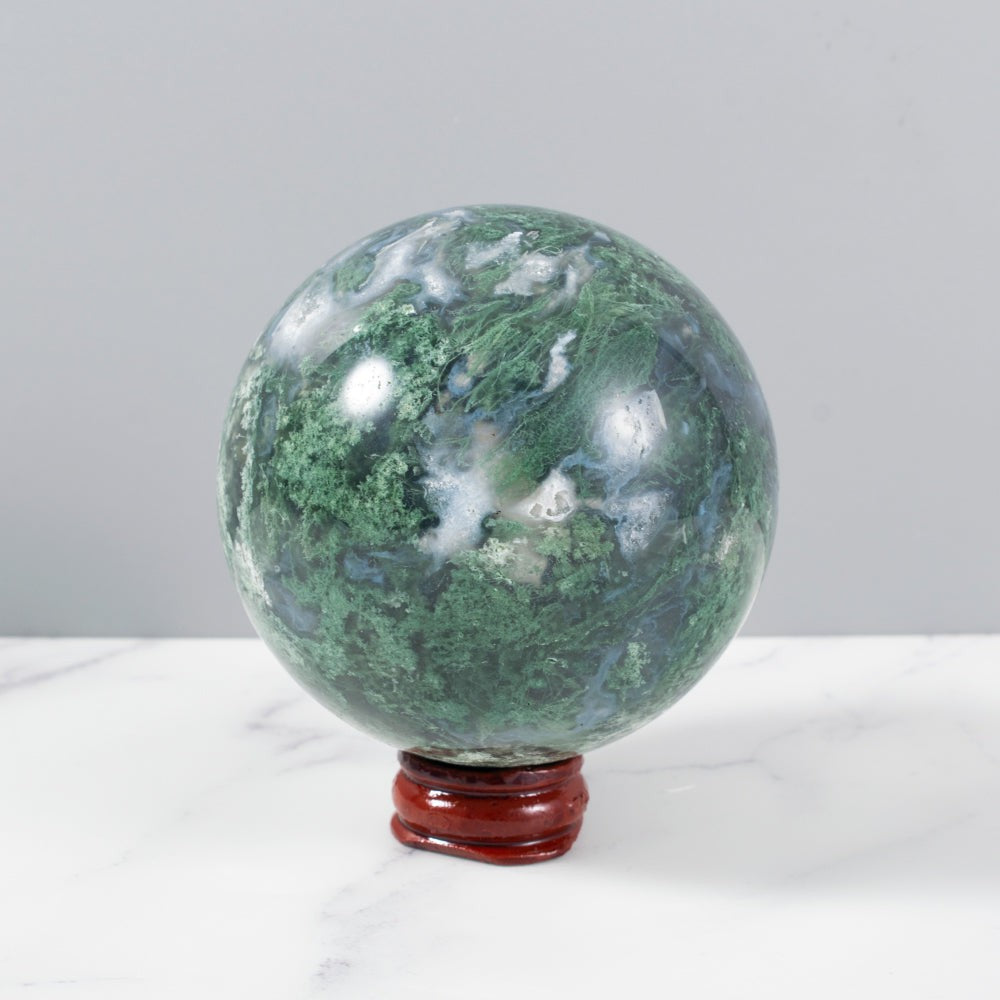 Green Moss Agate Sphere
