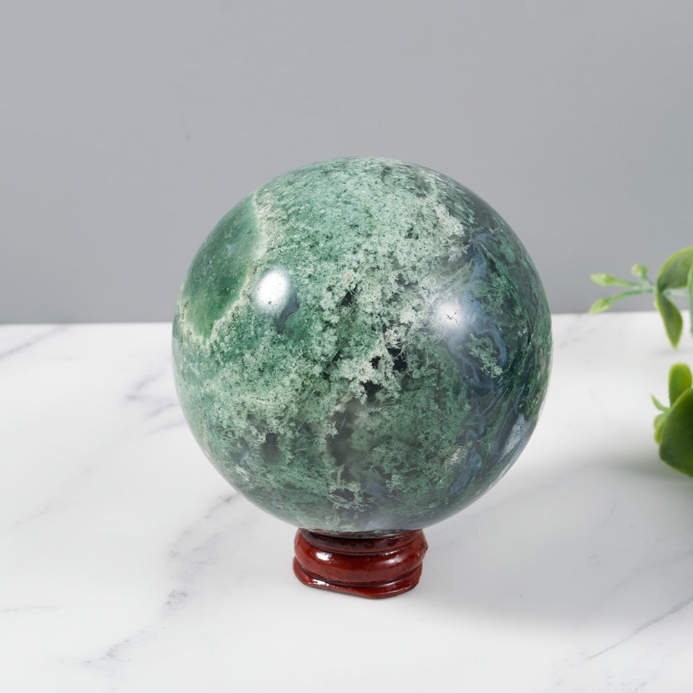 Absolutely deals Stunning Moss agate Sphere and Tower - RESERVED