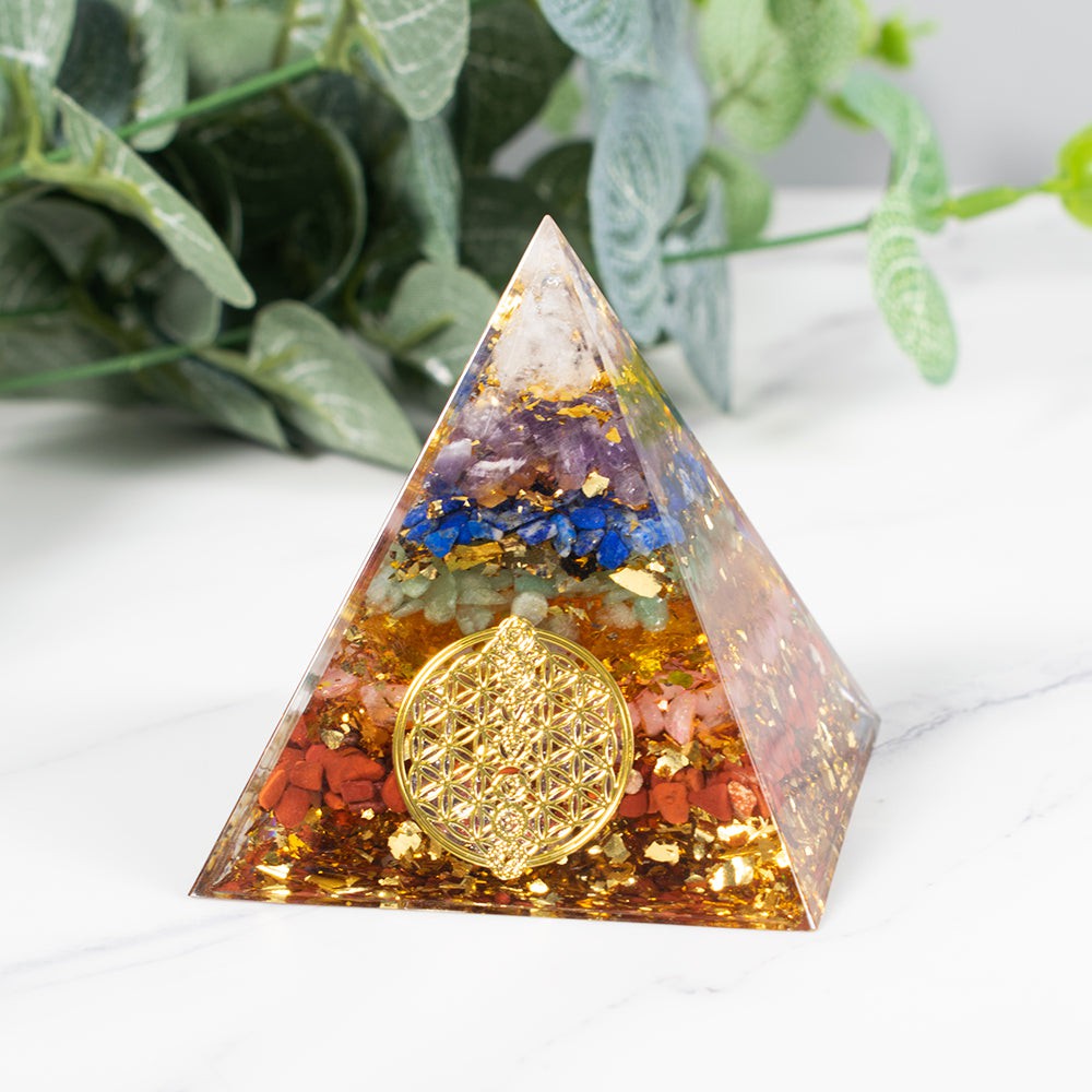 Seven Chakra Energy Orgone Pyramid
