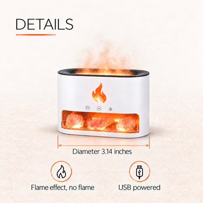 Himalayan Salt Fireplace Humidifier Lamp