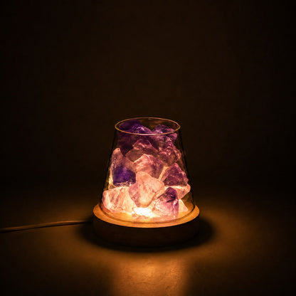 Raw Gemstone Essential Oil Diffuser With Light