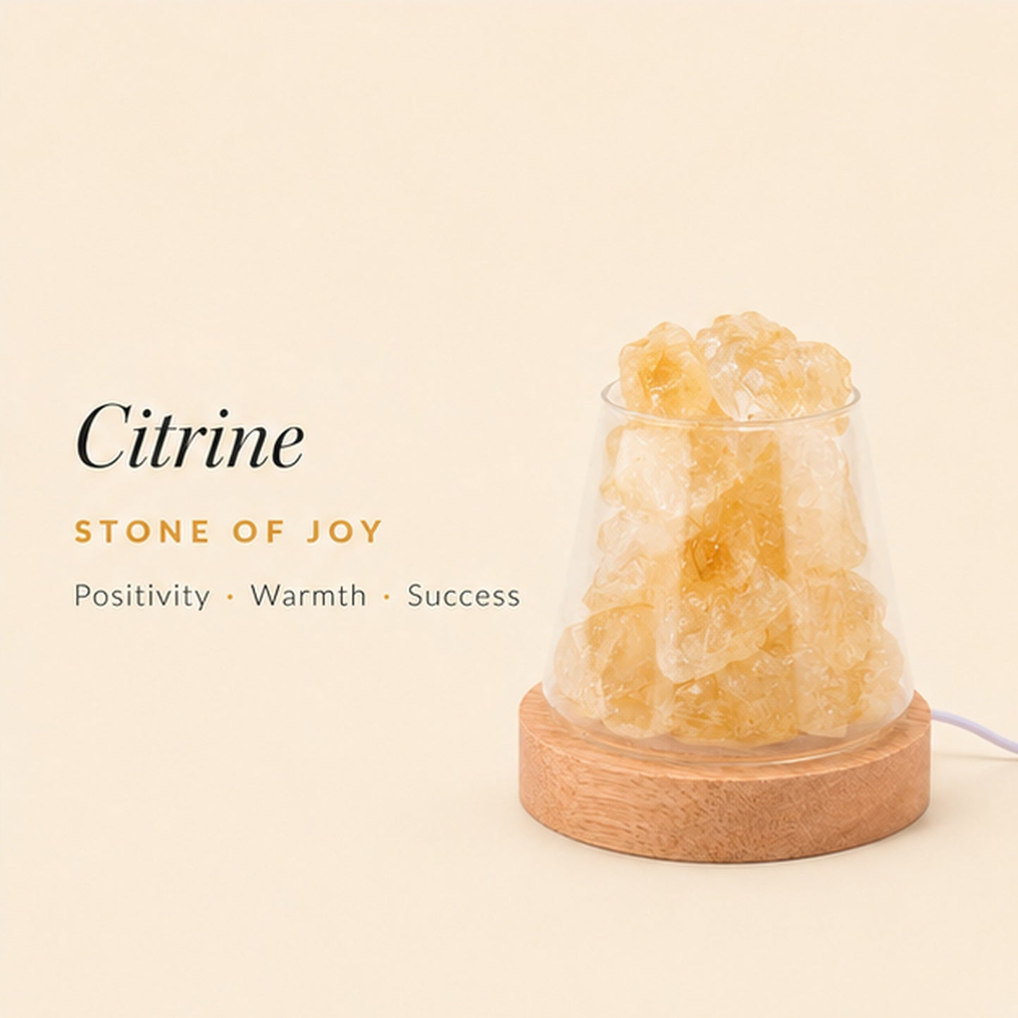 Raw Gemstone Essential Oil Diffuser With Light
