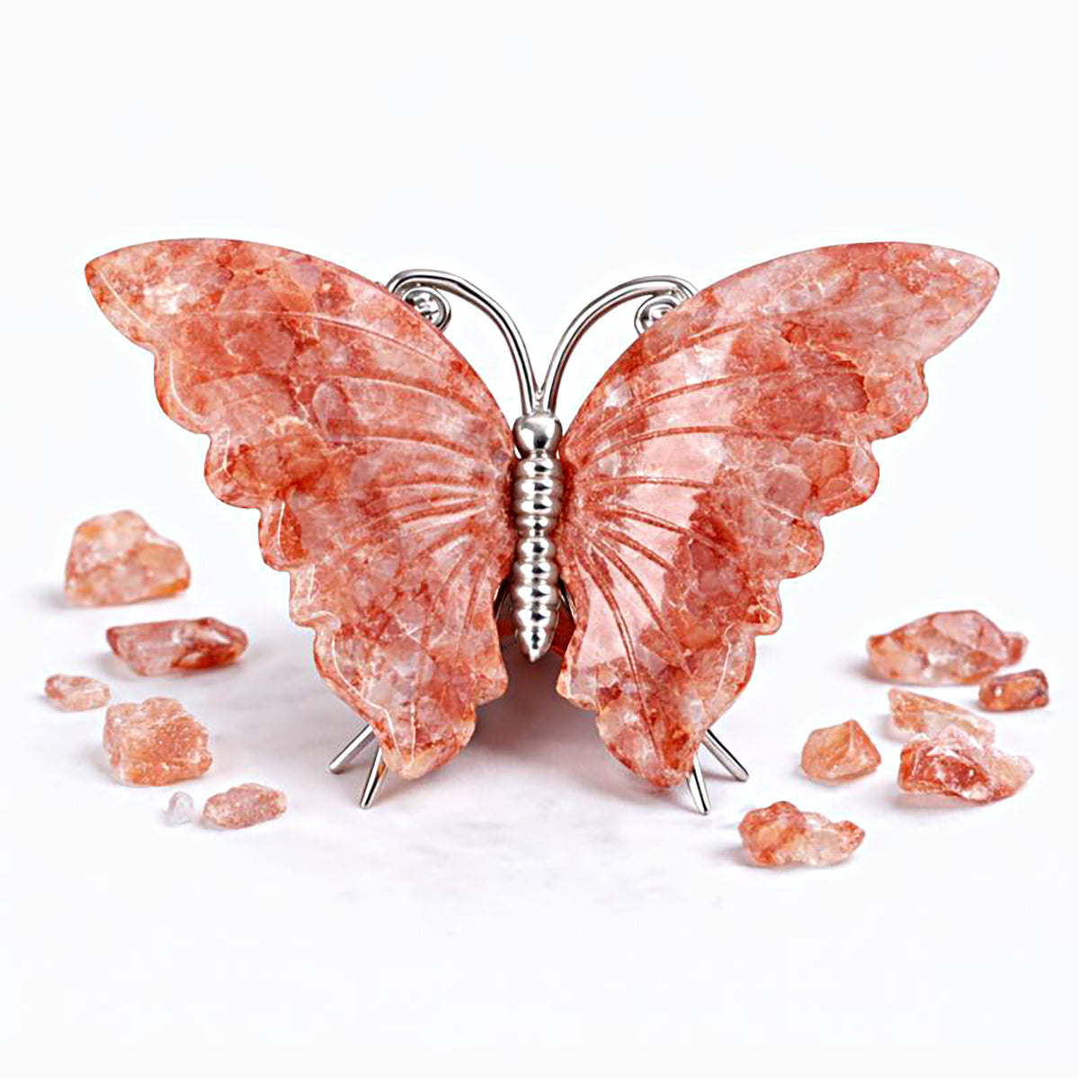 Crystal Butterfly Carvings with Healing Stones