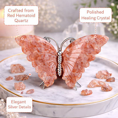 Crystal Butterfly Carvings with Healing Stones