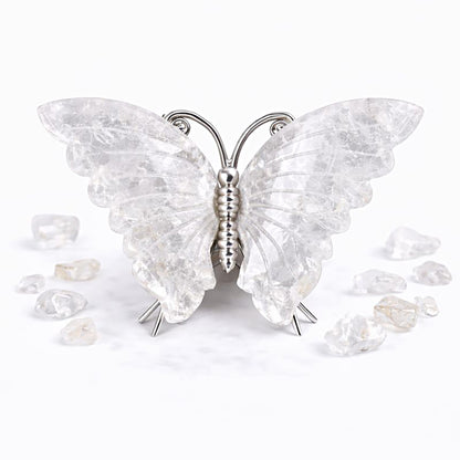 Crystal Butterfly Carvings with Healing Stones