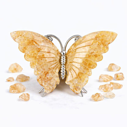 Crystal Butterfly Carvings with Healing Stones
