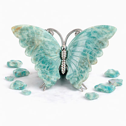 Crystal Butterfly Carvings with Healing Stones