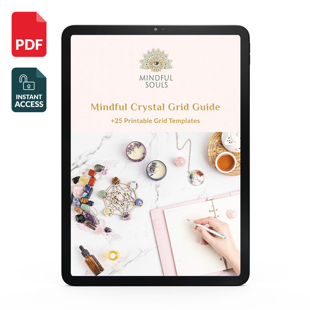 Mindful Crystal Grid Guide eBook  (+25 Printable Templates)- Free gift