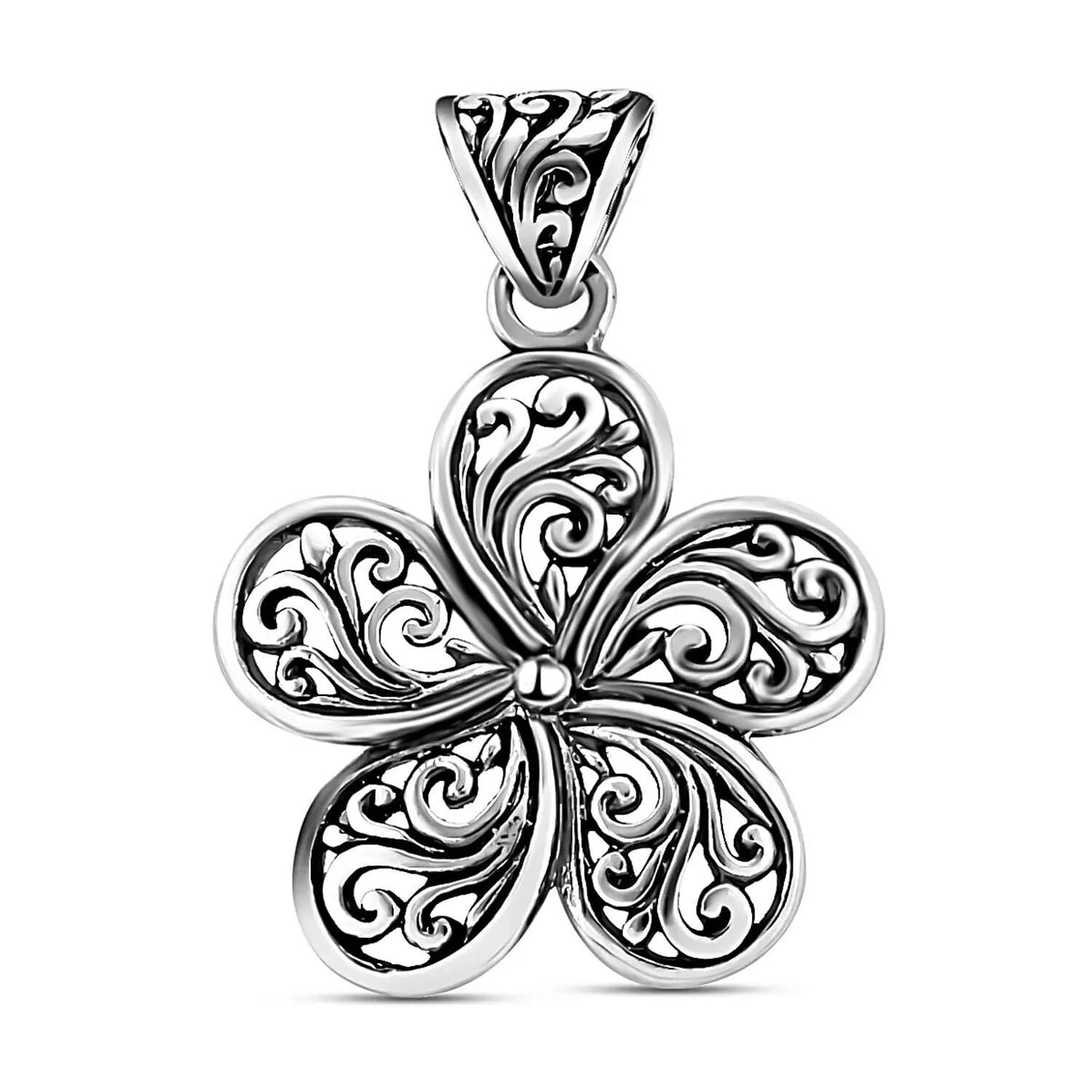 Balinese Floral Pendant with Filigree Swirls – Let Your Beauty Bloom