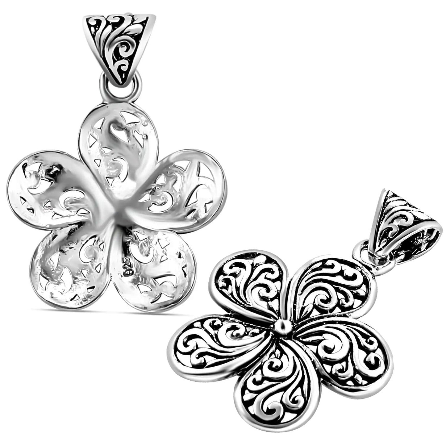 Balinese Floral Pendant with Filigree Swirls – Let Your Beauty Bloom