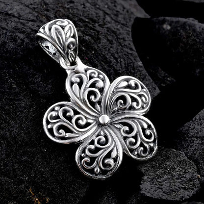 Balinese Floral Pendant with Filigree Swirls – Let Your Beauty Bloom