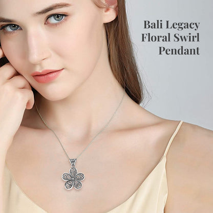 Balinese Floral Pendant with Filigree Swirls – Let Your Beauty Bloom