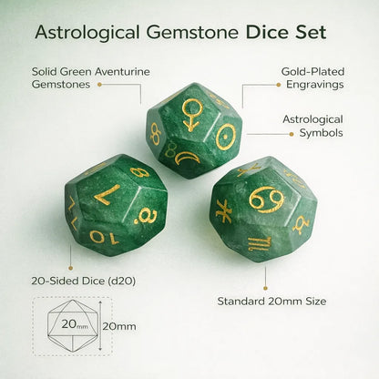 Astrological Gemstone Dice Set - Align Your Energy with Every Roll