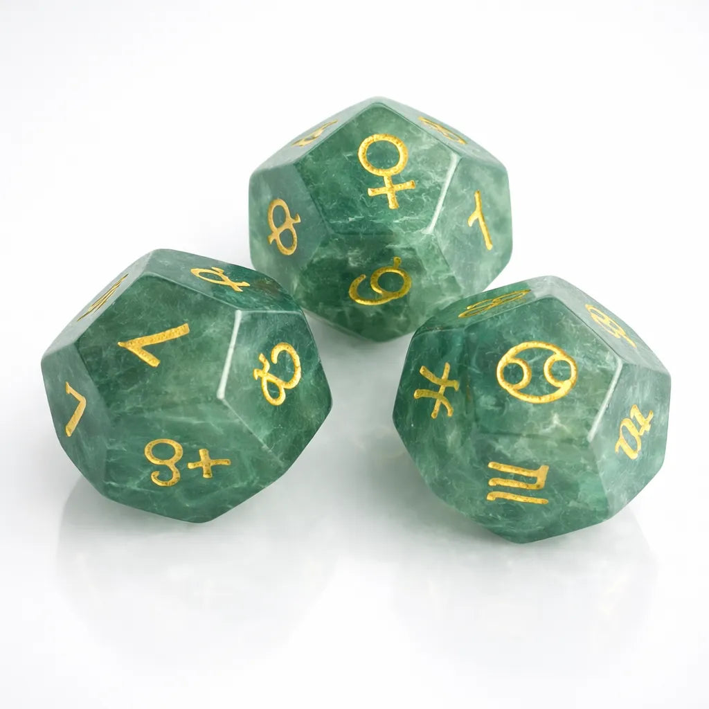 Astrological Gemstone Dice Set - Align Your Energy with Every Roll