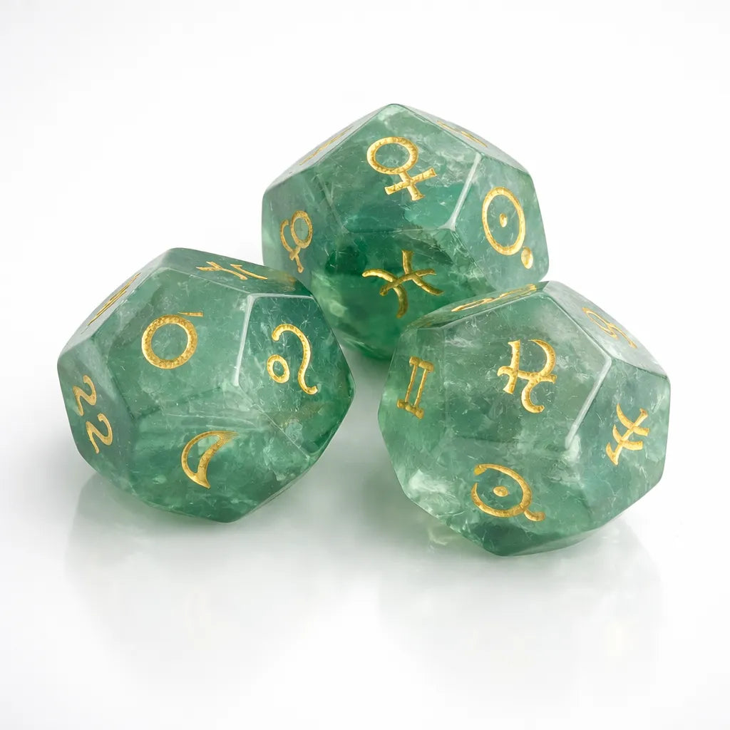 Astrological Gemstone Dice Set - Align Your Energy with Every Roll