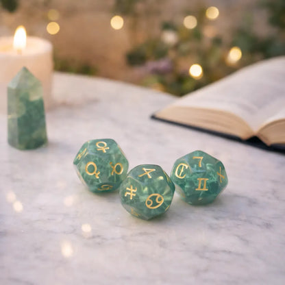 Astrological Gemstone Dice Set - Align Your Energy with Every Roll
