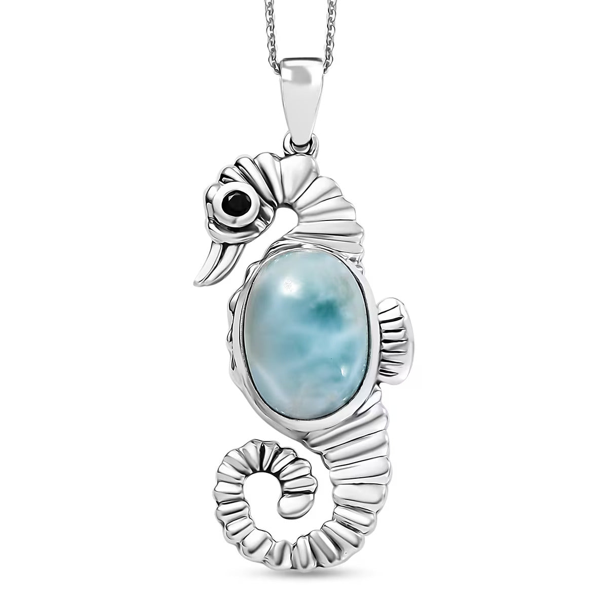 Green Larimar & Black Spinel Pendant Necklace – Protection, Power, & Elegance