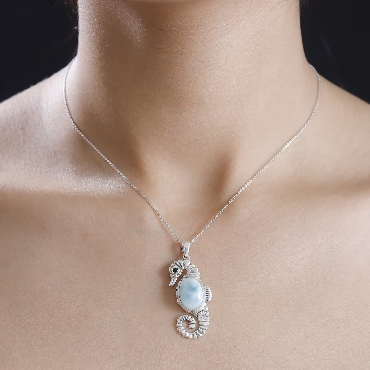 Green Larimar & Black Spinel Pendant Necklace – Protection, Power, & Elegance