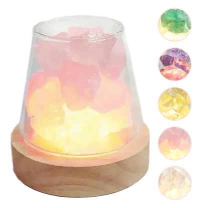 Raw Gemstone Essential Oil Diffuser With Light