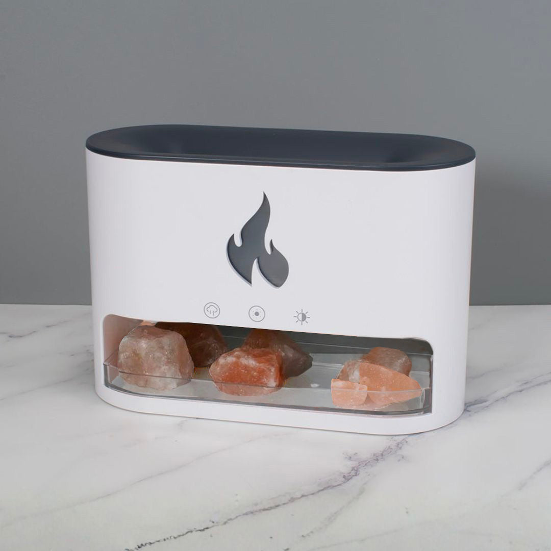 Himalayan Salt Fireplace Humidifier Lamp