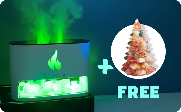 Himalayan Salt Fireplace Humidifier Lamp + FREE Natural Gemstone Chris ...