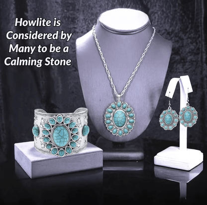 Howlite Floral Cluster Jewelry Set