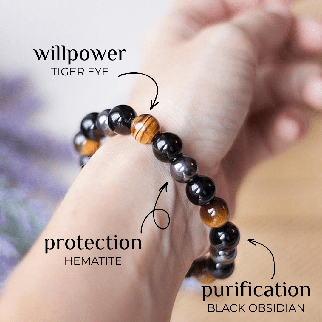 Triple Stone Protection Bracelet