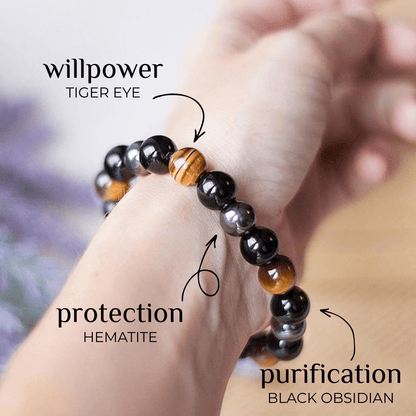 Triple Stone Protection Bracelet
