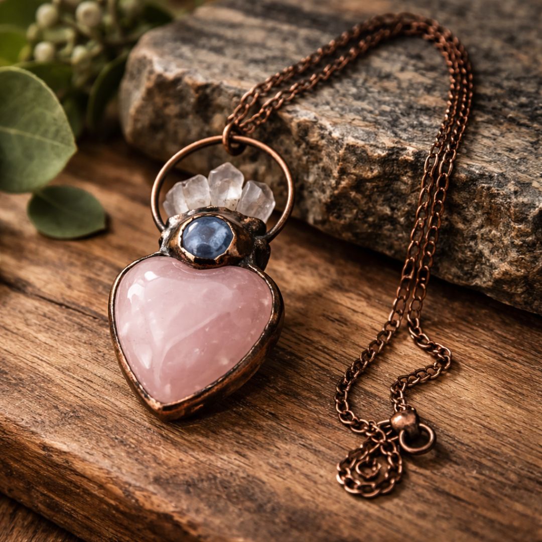 Antique Rose Quartz Necklace