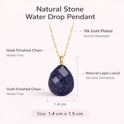 Natural Stone Water Drop Pendant — Embrace Serenity and Strength