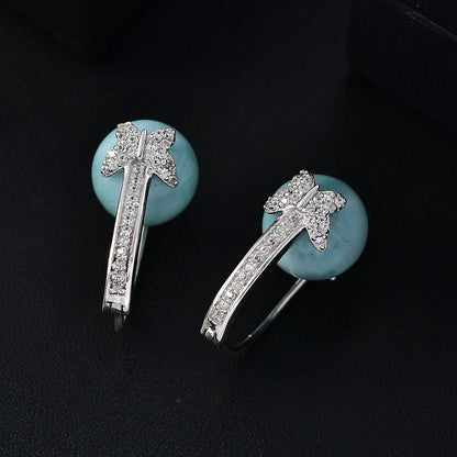 Sterling Silver Larimar Butterfly Earrings – Float Into Serenity & Joy