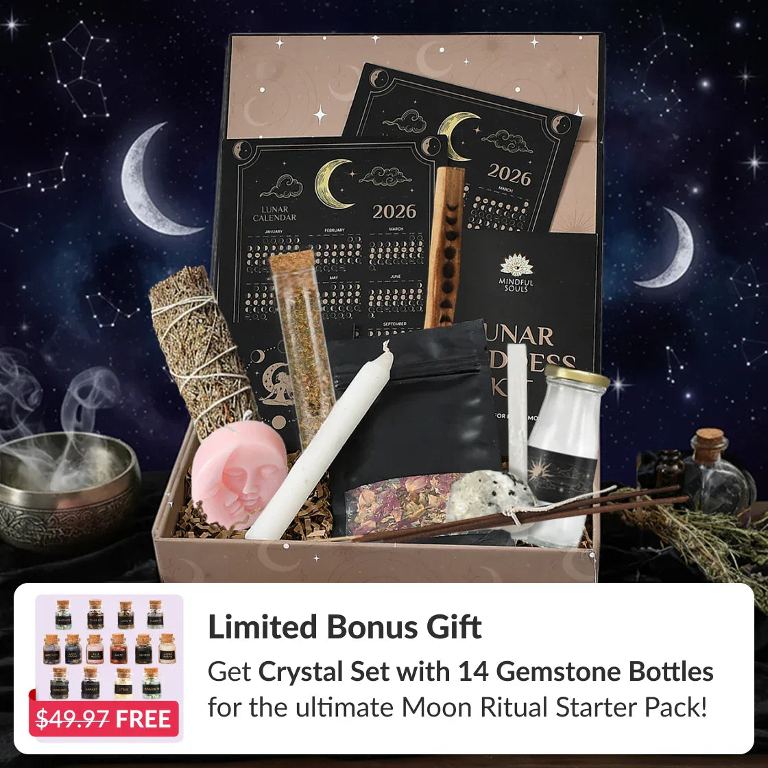 Lunar Goddess Kit + FREE 14 Crystals Set
