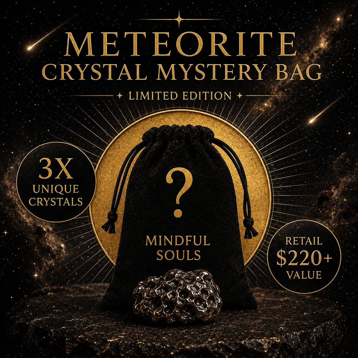 Crystal Mystery Bag – Perseid Meteorite Limited Edition