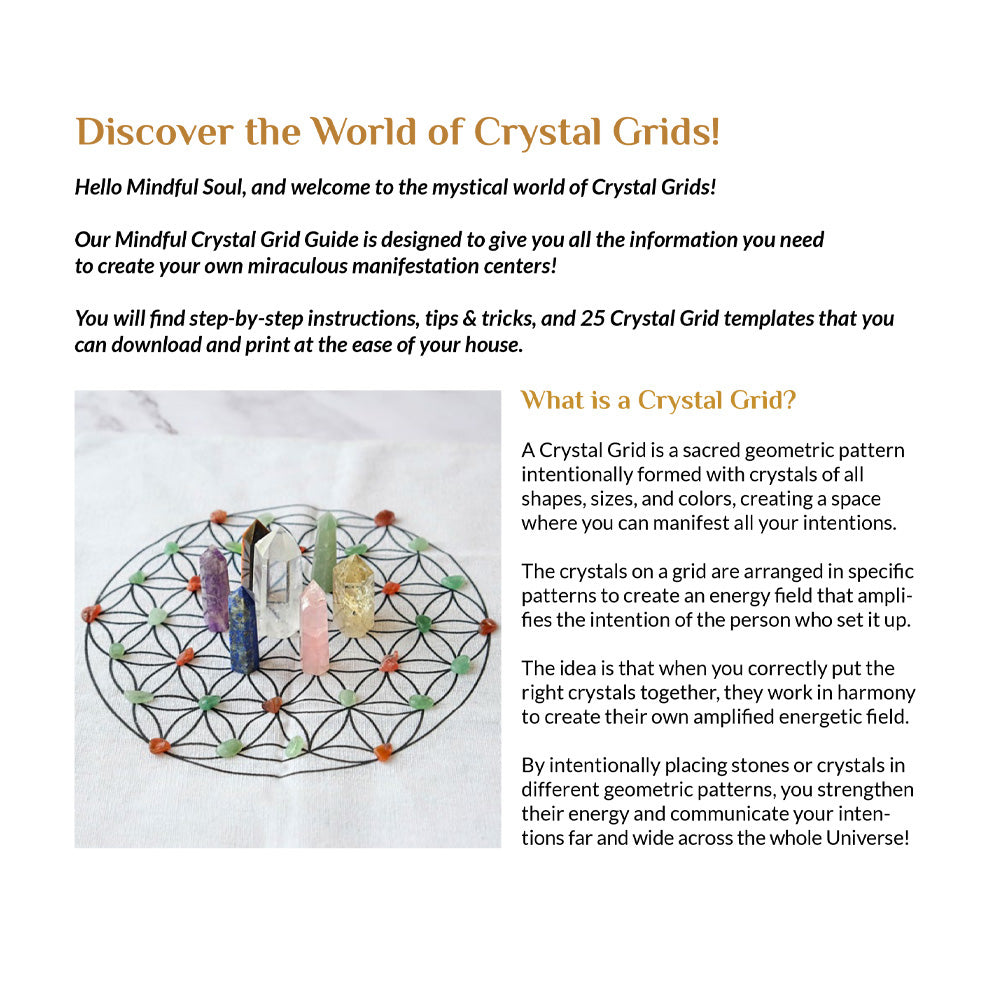 Mindful Crystal Grid Guide eBook (+25 Printable Templates)