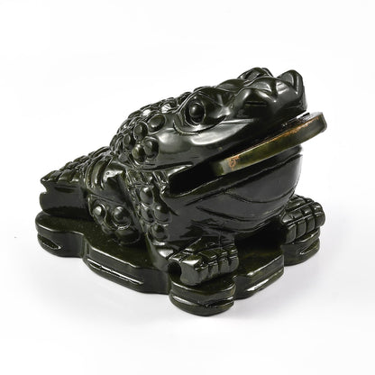 Hand Carved Feng Shui Wealth Money Toad Frog Serpentine