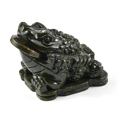Hand Carved Feng Shui Wealth Money Toad Frog Serpentine