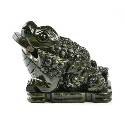 Hand Carved Feng Shui Wealth Money Toad Frog Serpentine
