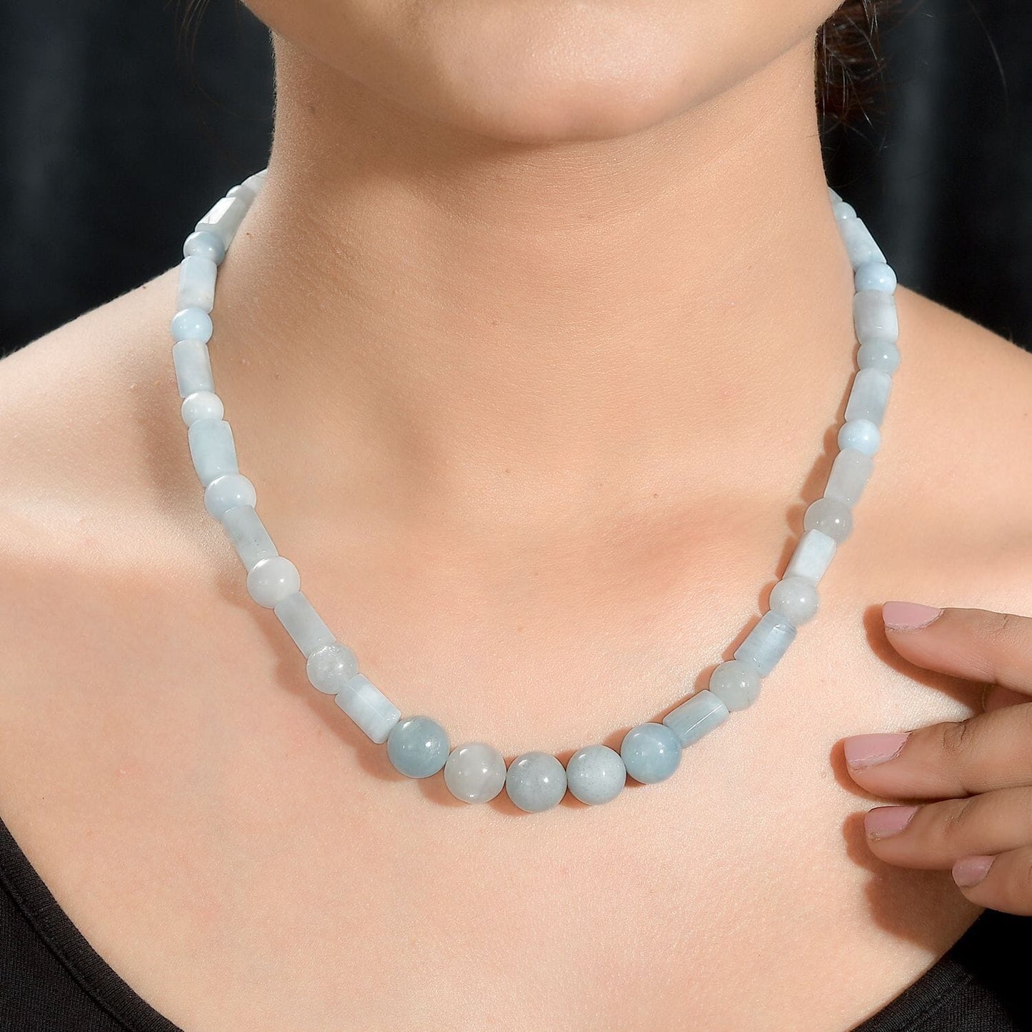 Natural Aquamarine Necklace – A Symbol of Peace & Clarity (18 inches)