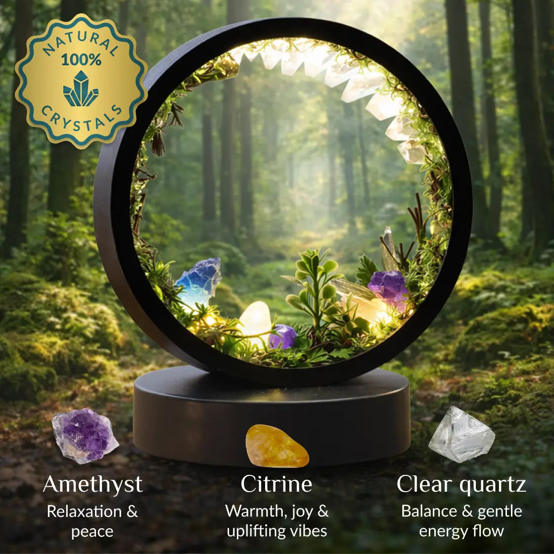 Natural Quartz Forest LED Lamp