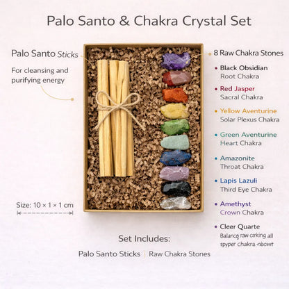 Palo Santo & Chakra Crystal Set — Energy Cleansing & Spiritual Harmony
