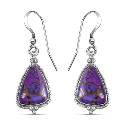 Sterling Silver Purple Turquoise Earrings – Inspired by Mystery & Artistry