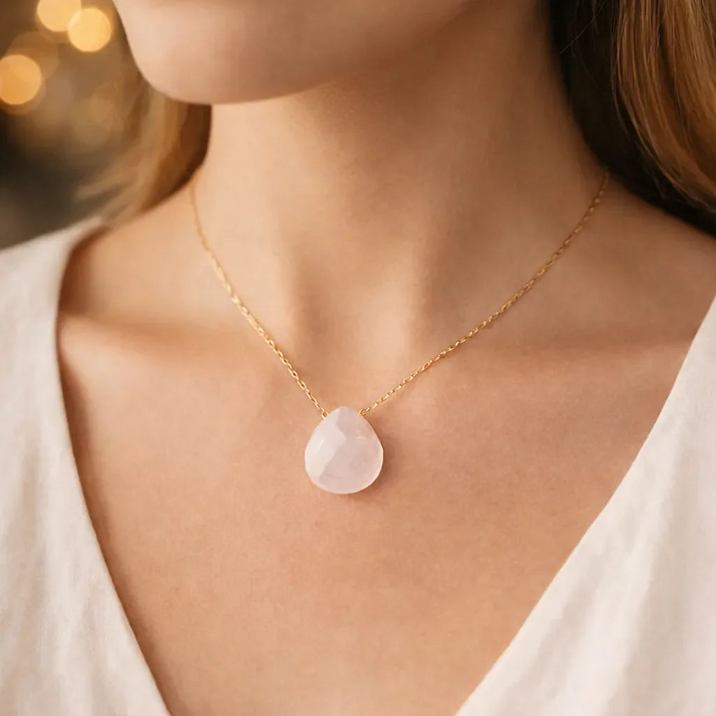 Natural Stone Water Drop Pendant — Embrace Serenity and Strength