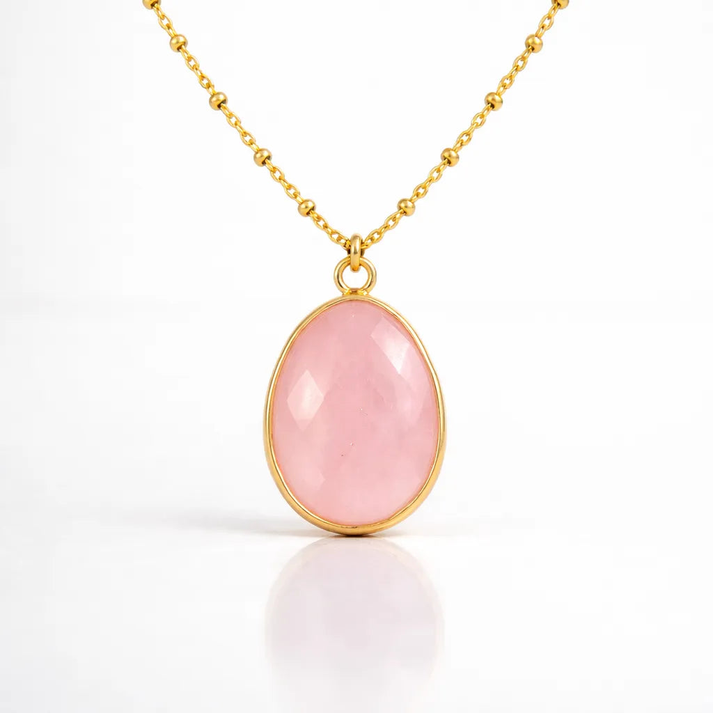 Natural Stone Wrapped Faceted Water Drop Pendant — Capture the Essence of Healing Energy