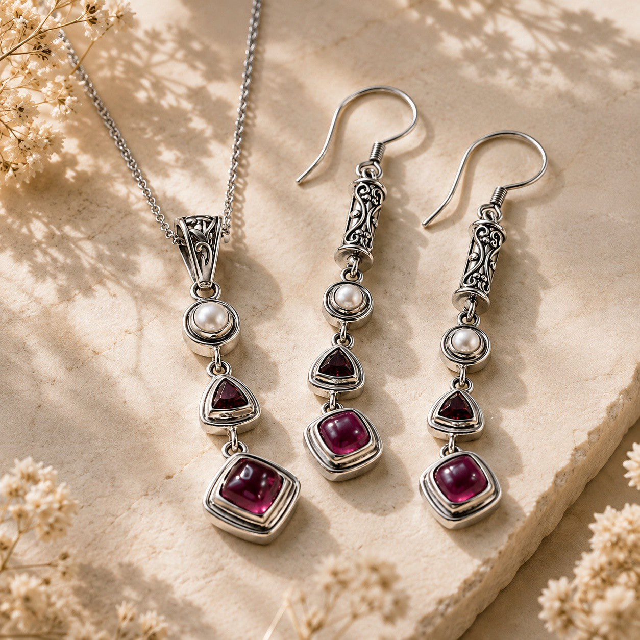 Silver Ruby Set