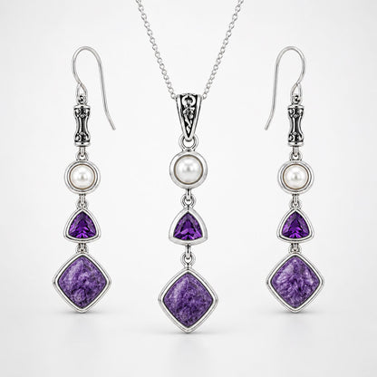 Silver Charoite Set